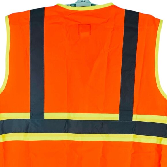Genuine Dickies Men's High Visibility Reflective Orange Yellow Vest Size 2XL NWT - Picture 4 of 10
